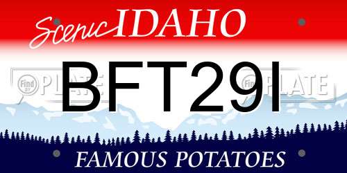 BFT29I Idaho License Plate