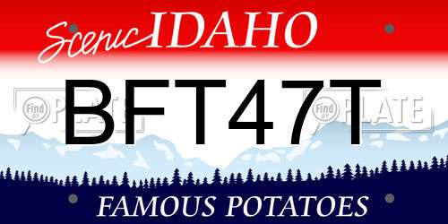 BFT47T Idaho License Plate