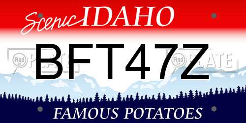 BFT47Z Idaho License Plate