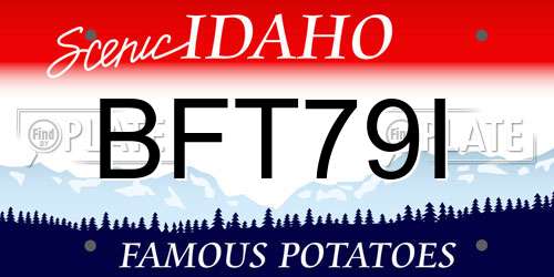 BFT79I Idaho License Plate