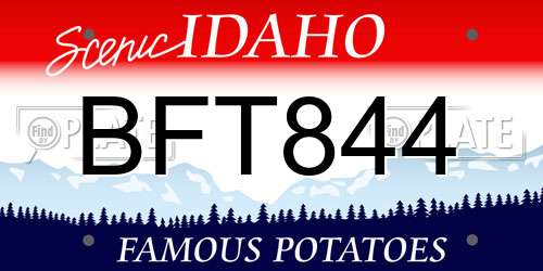 BFT844 Idaho License Plate