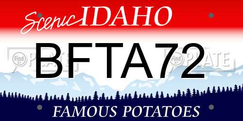 BFTA72 Idaho License Plate