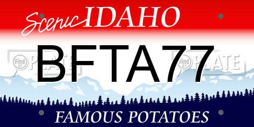 BFTA77 Idaho License Plate