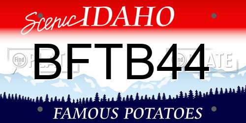 BFTB44 Idaho License Plate