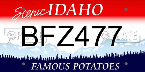 BFZ477 Idaho License Plate
