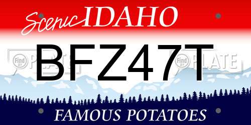 BFZ47T Idaho License Plate