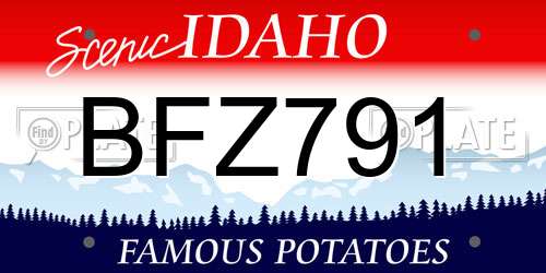 BFZ791 Idaho License Plate