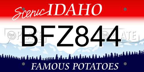 BFZ844 Idaho License Plate