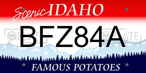 BFZ84A Idaho License Plate