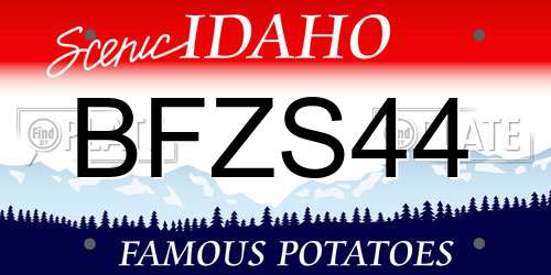 BFZS44 Idaho License Plate
