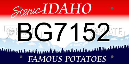 BG7152 Idaho License Plate