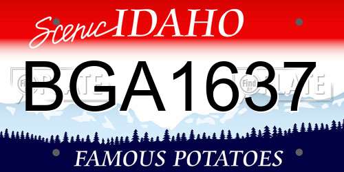 BGA1637 Idaho License Plate