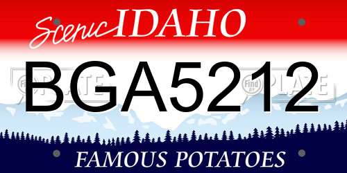 BGA5212 Idaho License Plate