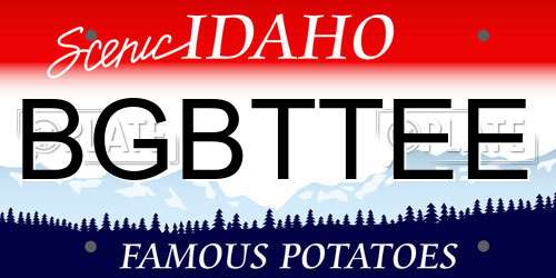 BGBTTEE Idaho License Plate