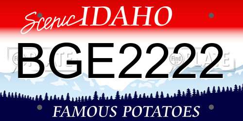 BGE2222 Idaho License Plate