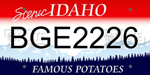 BGE2226 Idaho License Plate