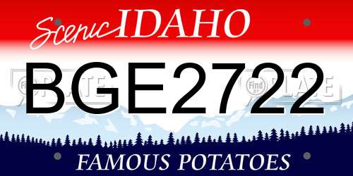 BGE2722 Idaho License Plate