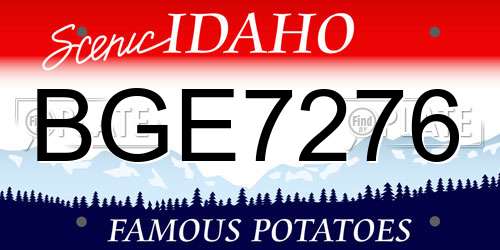 BGE7276 Idaho License Plate