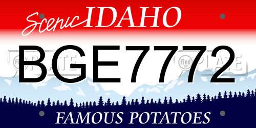 BGE7772 Idaho License Plate