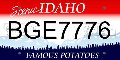 BGE7776 Idaho License Plate