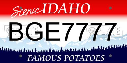 BGE7777 Idaho License Plate
