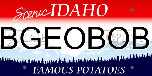 BGEOBOB Idaho License Plate