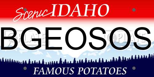 BGEOSOS Idaho License Plate