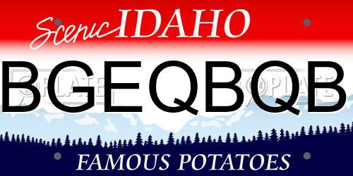 BGEQBQB Idaho License Plate