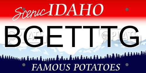 BGETTTG Idaho License Plate