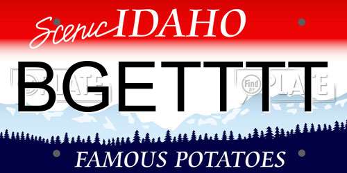 BGETTTT Idaho License Plate