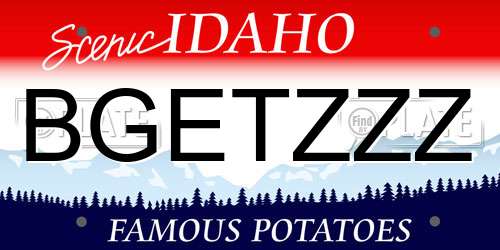 BGETZZZ Idaho License Plate