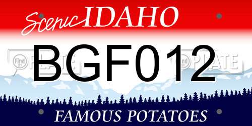 BGF012 Idaho License Plate