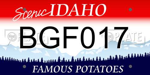 BGF017 Idaho License Plate