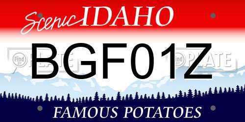 BGF01Z Idaho License Plate