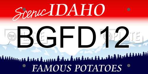 BGFD12 Idaho License Plate