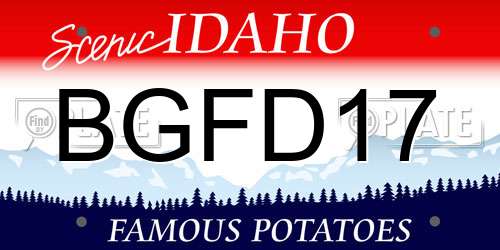 BGFD17 Idaho License Plate
