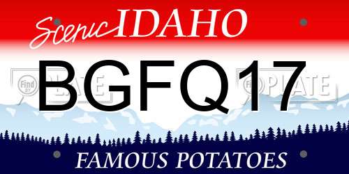 BGFQ17 Idaho License Plate
