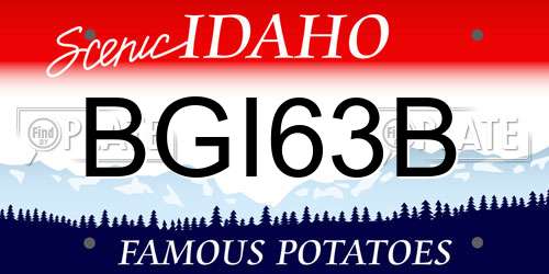 BGI63B Idaho License Plate