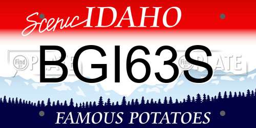 BGI63S Idaho License Plate