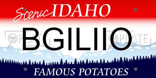 BGILIIO Idaho License Plate