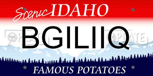 BGILIIQ Idaho License Plate