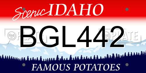 BGL442 Idaho License Plate