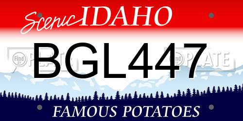 BGL447 Idaho License Plate