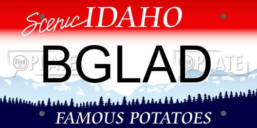 BGLAD Idaho License Plate