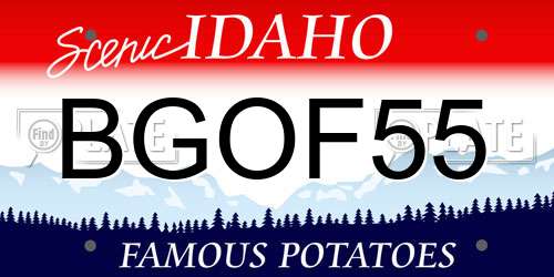 BGOF55 Idaho License Plate
