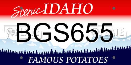 BGS655 Idaho License Plate