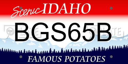 BGS65B Idaho License Plate