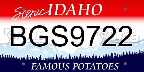 BGS9722 Idaho License Plate