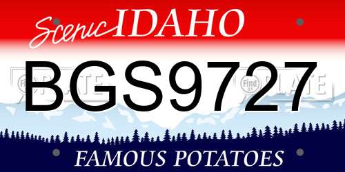 BGS9727 Idaho License Plate