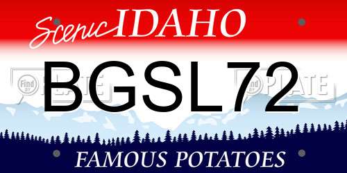 BGSL72 Idaho License Plate